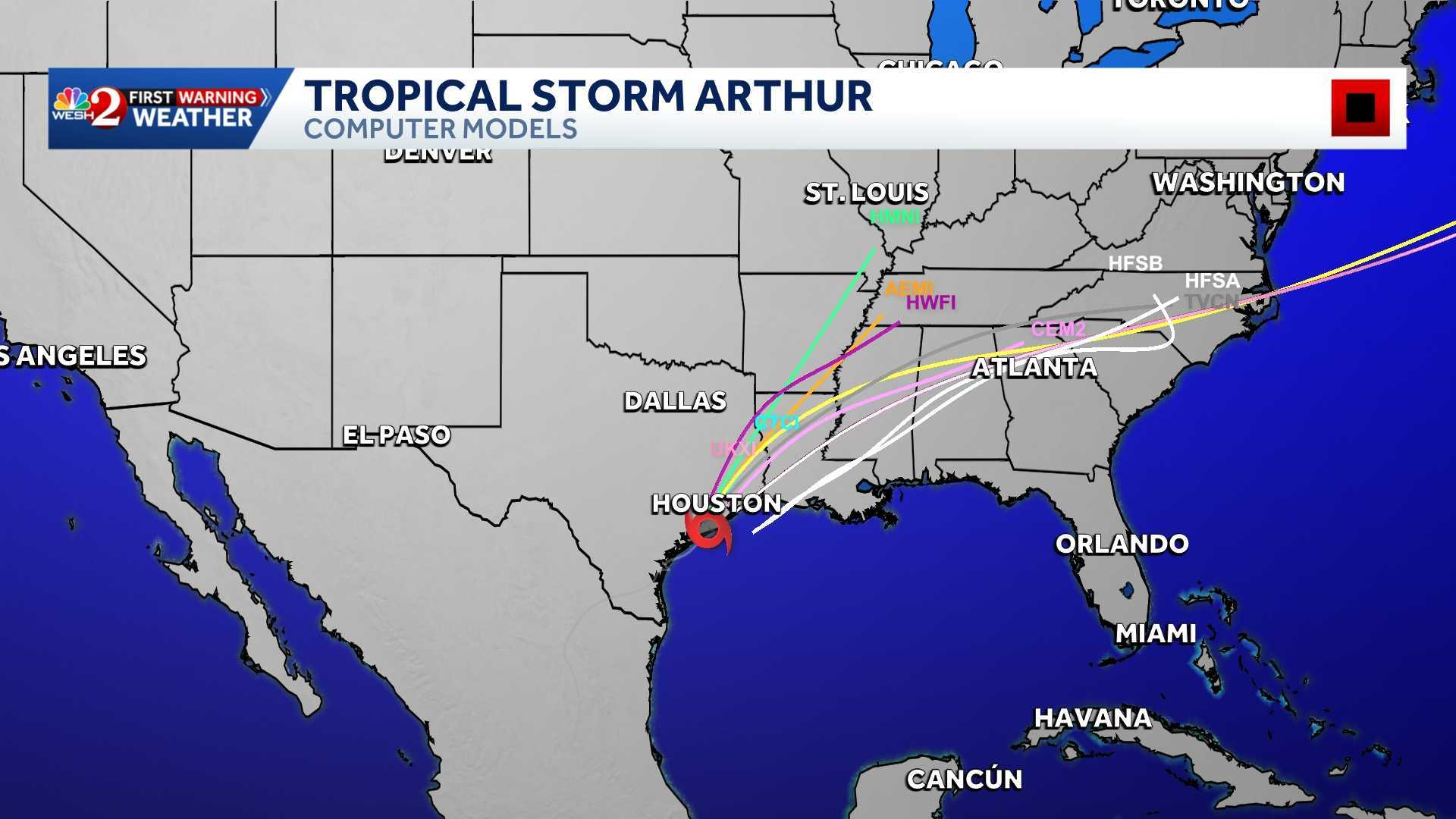 Tropical Storm Arthur continues to move along Texas coast; life-threatening flooding expected — WESH 2 Orlando