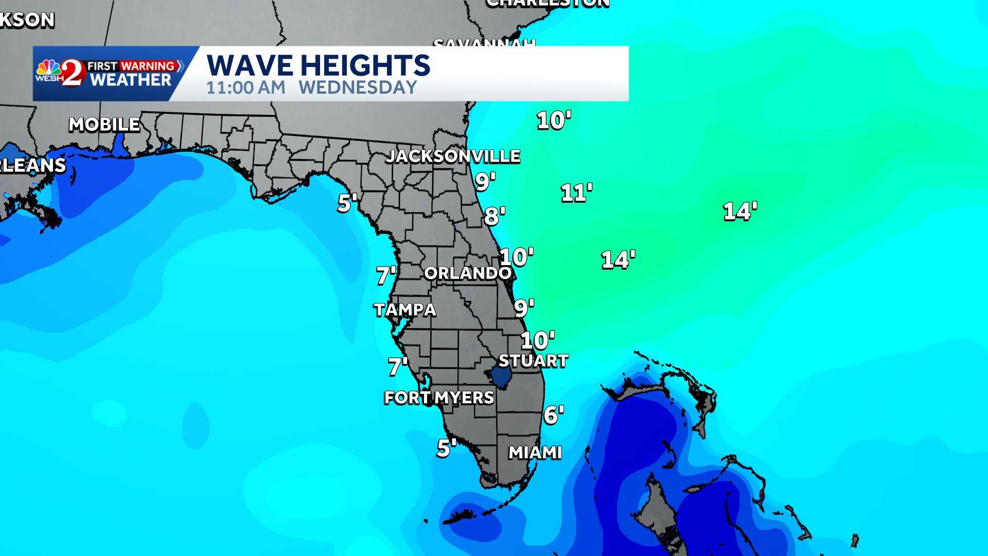 Dangerous surf, rough conditions persist on Central Florida's coast — WESH 2 Orlando