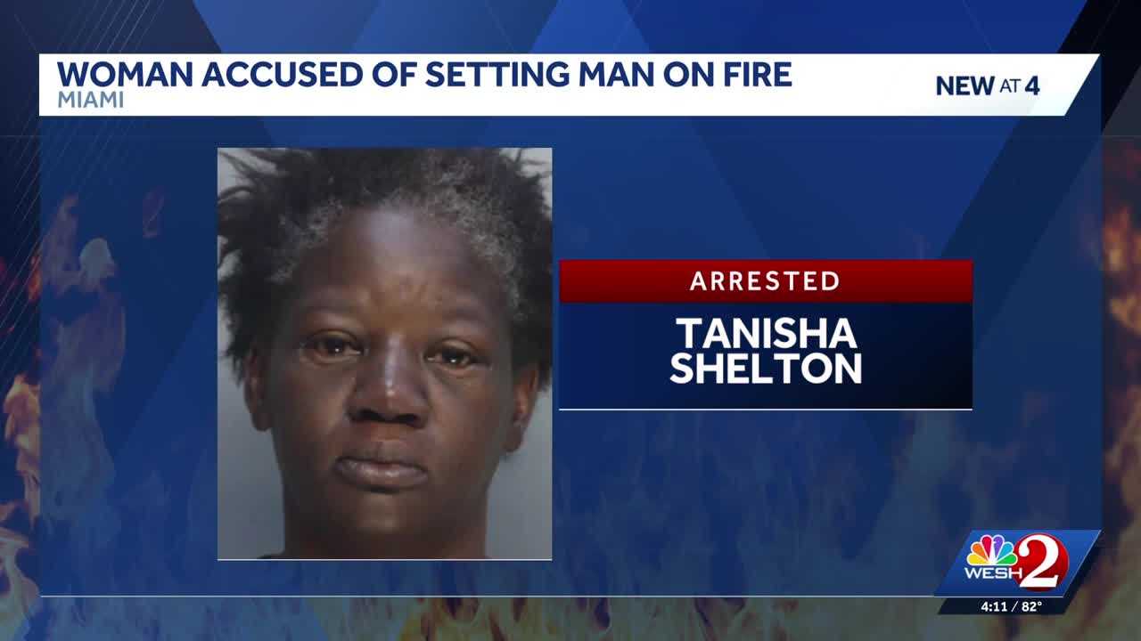 Florida woman accused of setting man on fire after asking someone to borrow lighter — WESH 2 Orlando, Winter Park Community news