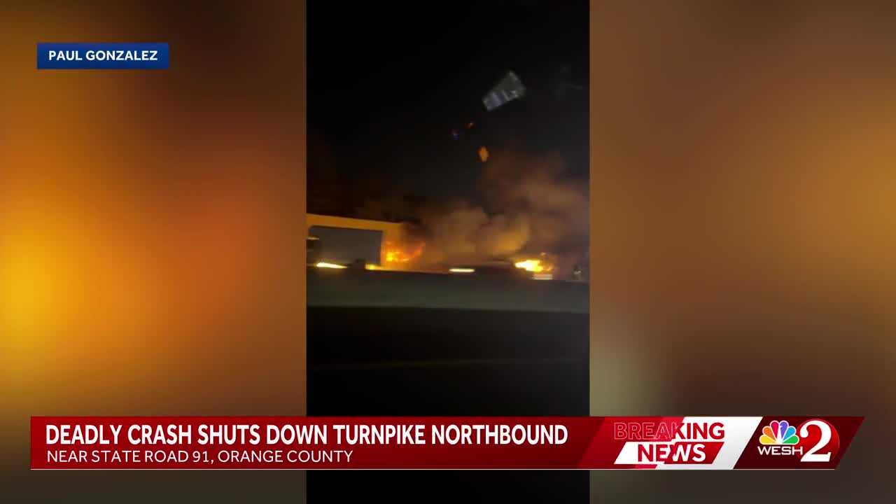Six killed in fiery crash on Florida’s Turnpike in Orange County, troopers say — WESH 2 Orlando, Winter Park Community news